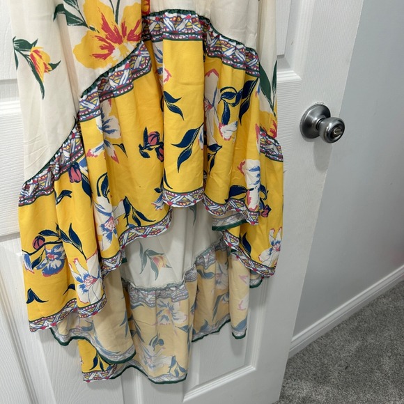 Flying Tomato Floral Maxi Dress Halter Neck Yellow Summer Boho Womens Small - Picture 3 of 11